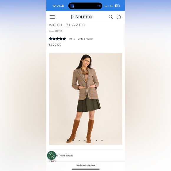 Pendleton 100% Wool Brown Blazer - women’s size 14 petite - Picture 11 of 11